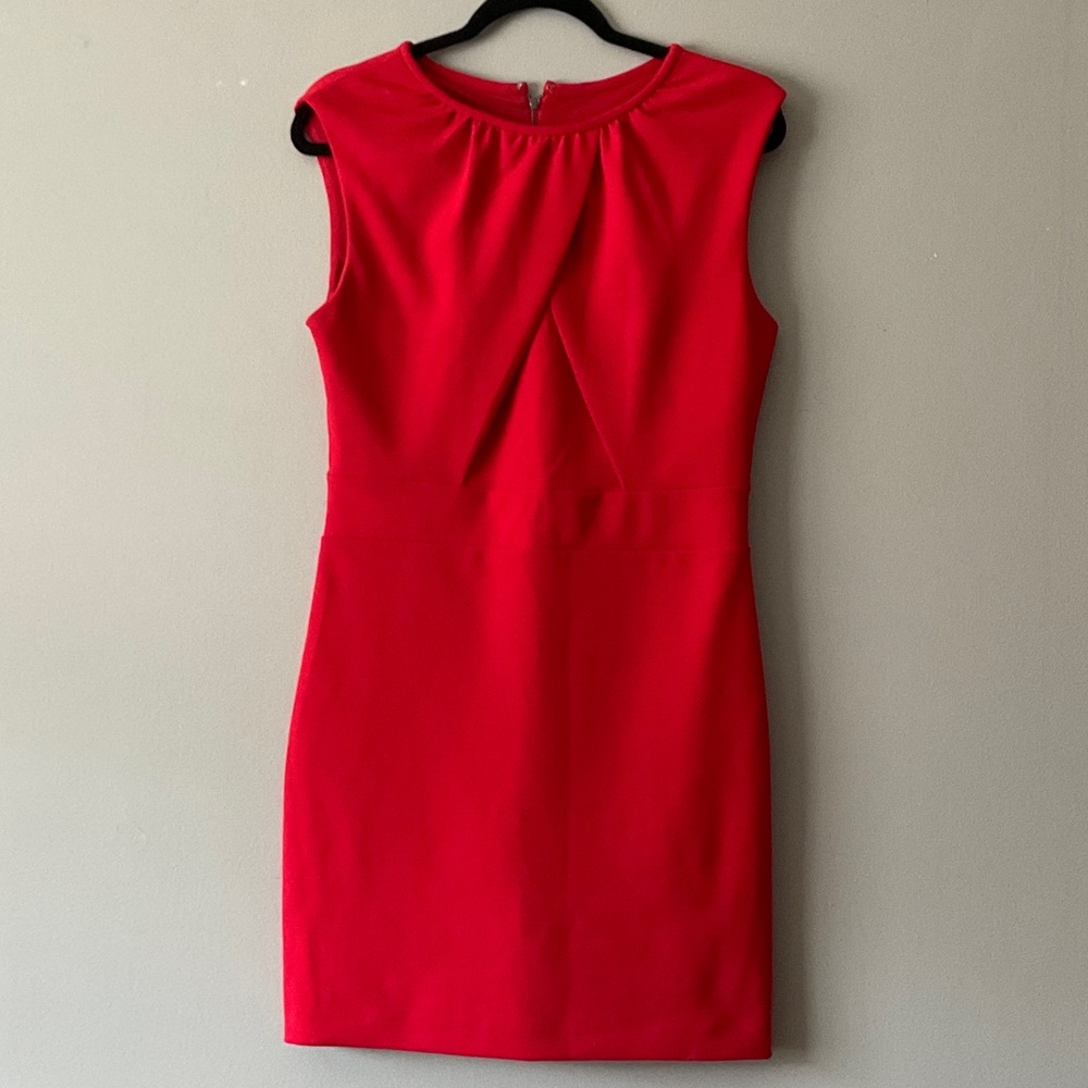 EUC Red cap sleeve sheath dress